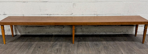 Vintage Mid Century Modern 84 Inch Solid Oak Bench