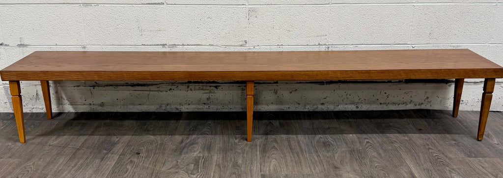 Vintage Mid Century Modern 84 Inch Solid Oak Bench