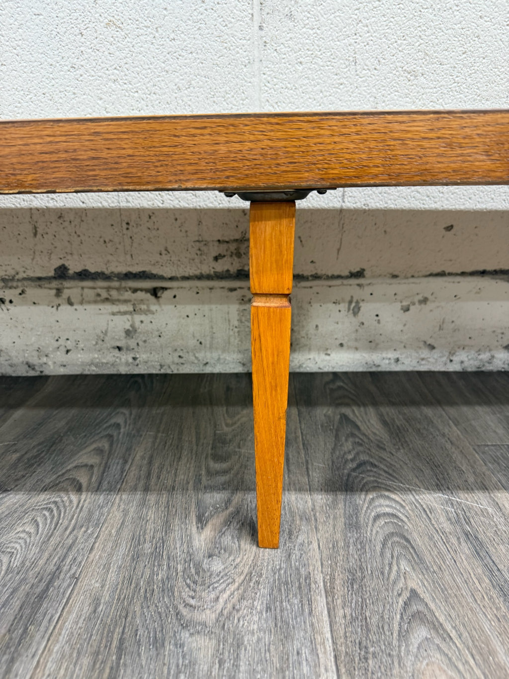Vintage Mid Century Modern 84 Inch Solid Oak Bench