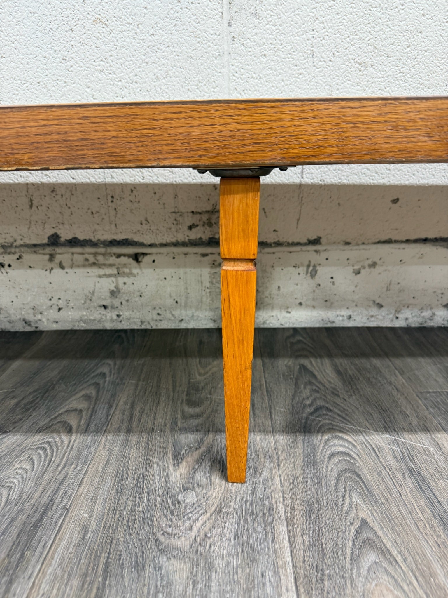 Vintage Mid Century Modern 84 Inch Solid Oak Bench