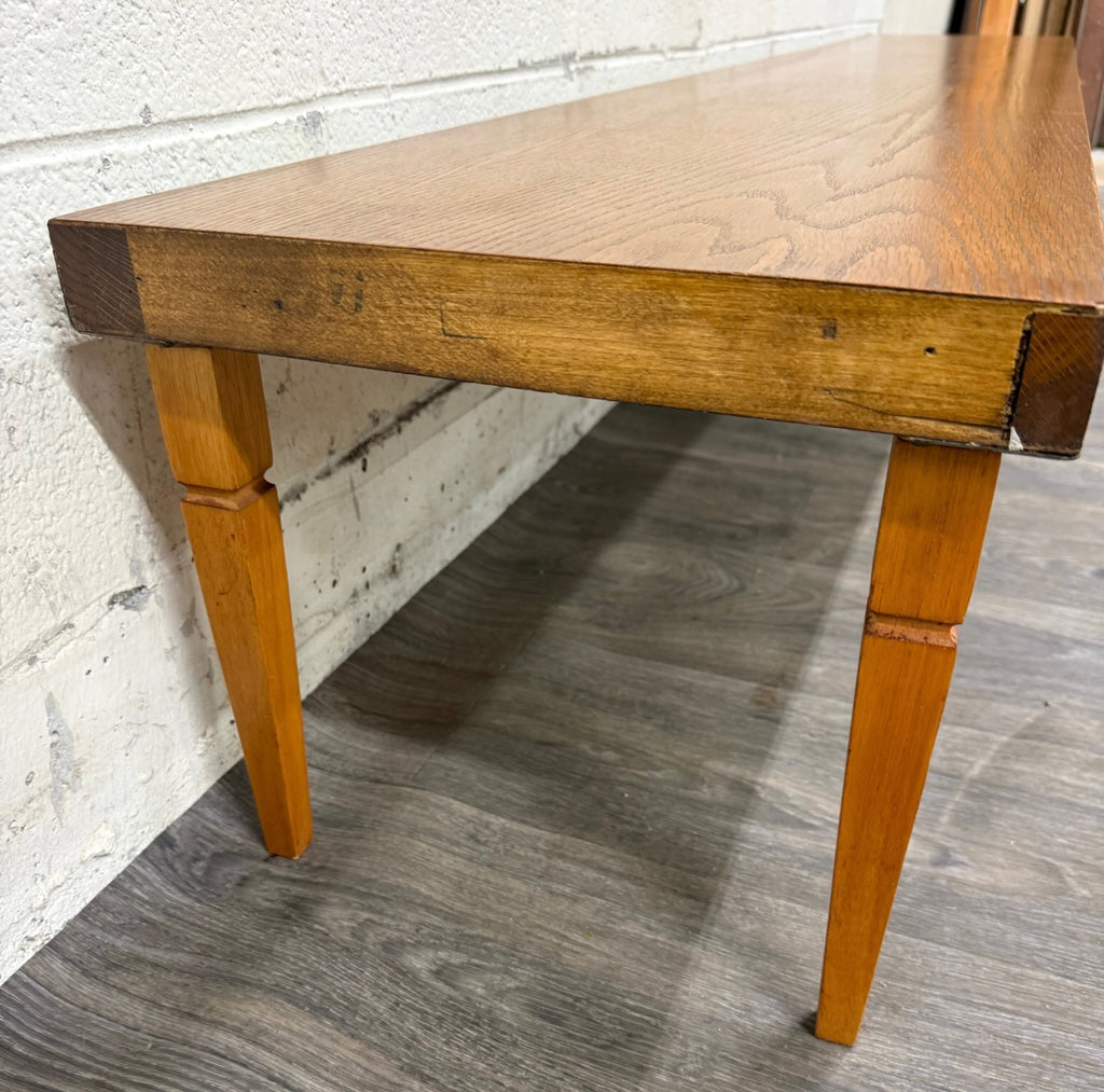 Vintage Mid Century Modern 84 Inch Solid Oak Bench
