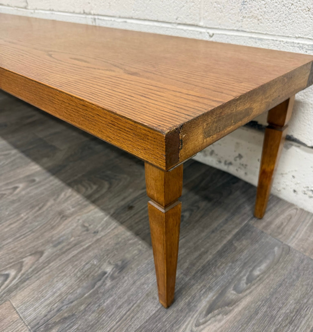 Vintage Mid Century Modern 84 Inch Solid Oak Bench