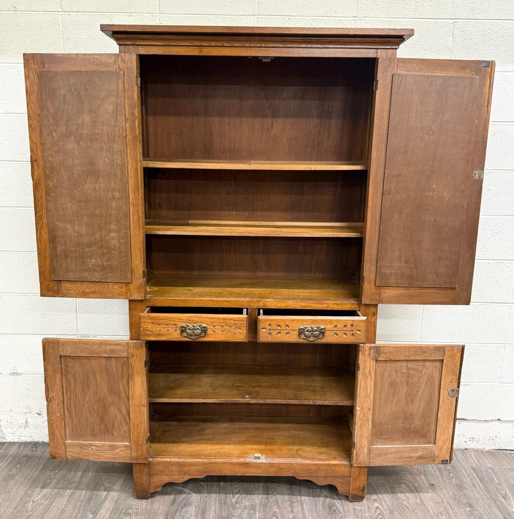 Antique Victorian Early American Quarter Sawn Oak Pie Safe