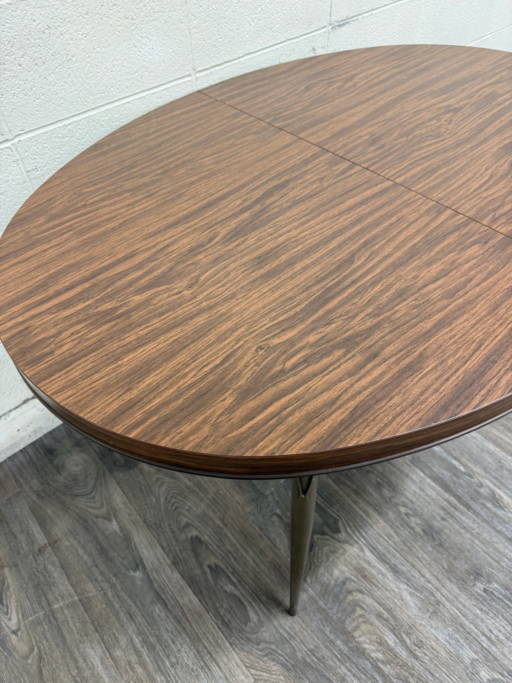 Vintage Mid Century Modern Folding Laminate Top Oval Dining Table