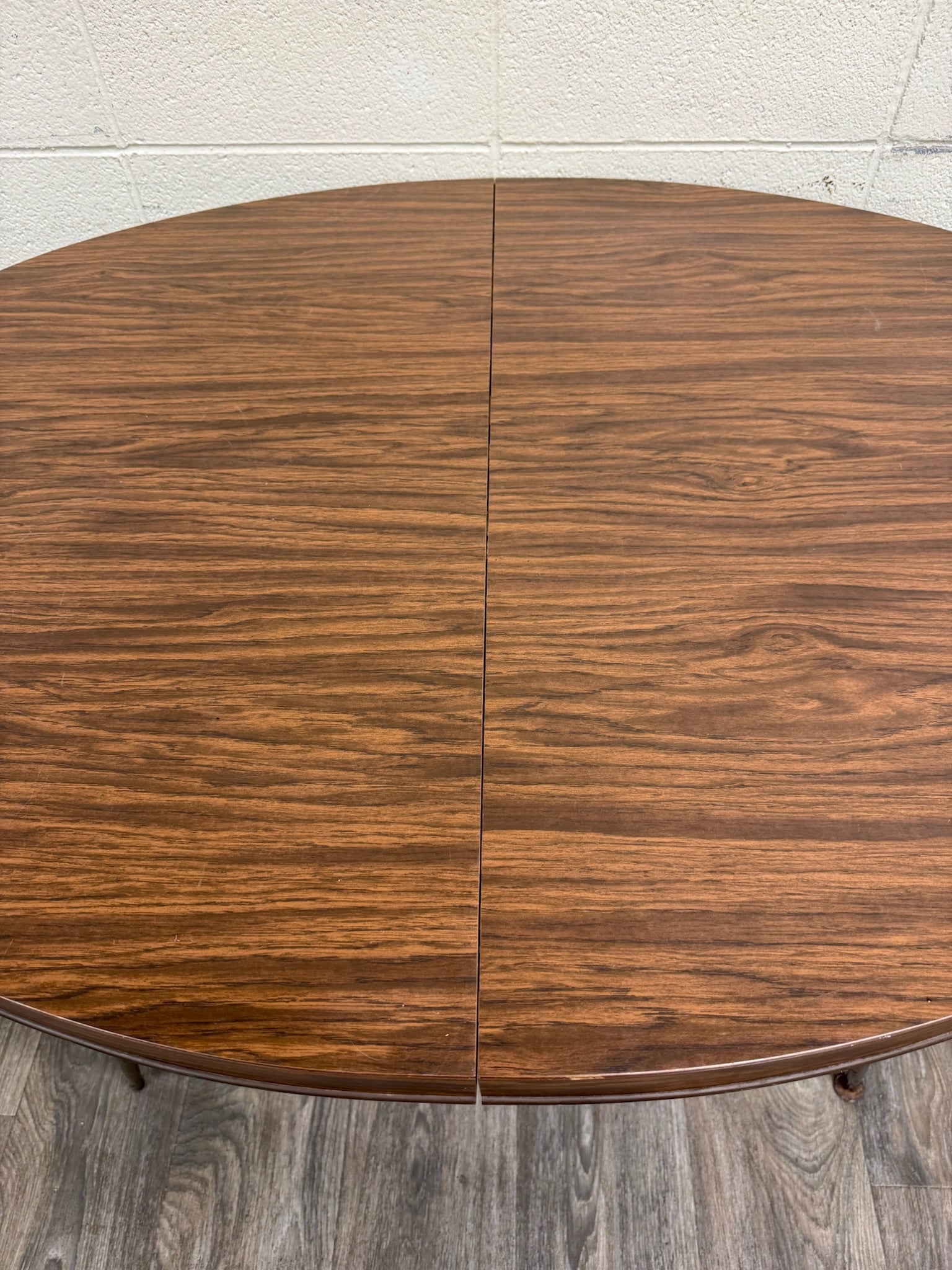 Vintage Mid Century Modern Folding Laminate Top Oval Dining Table