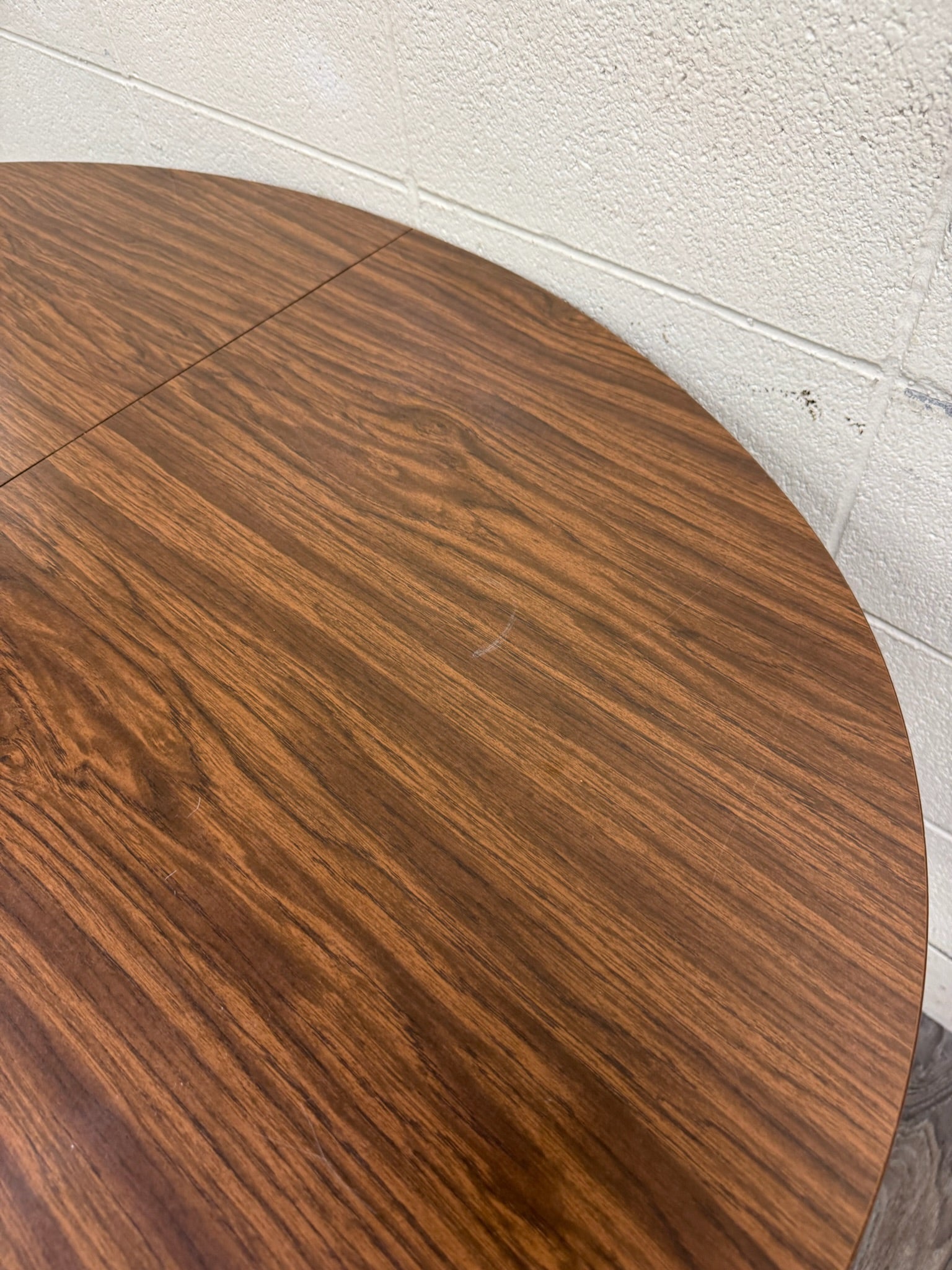 Vintage Mid Century Modern Folding Laminate Top Oval Dining Table