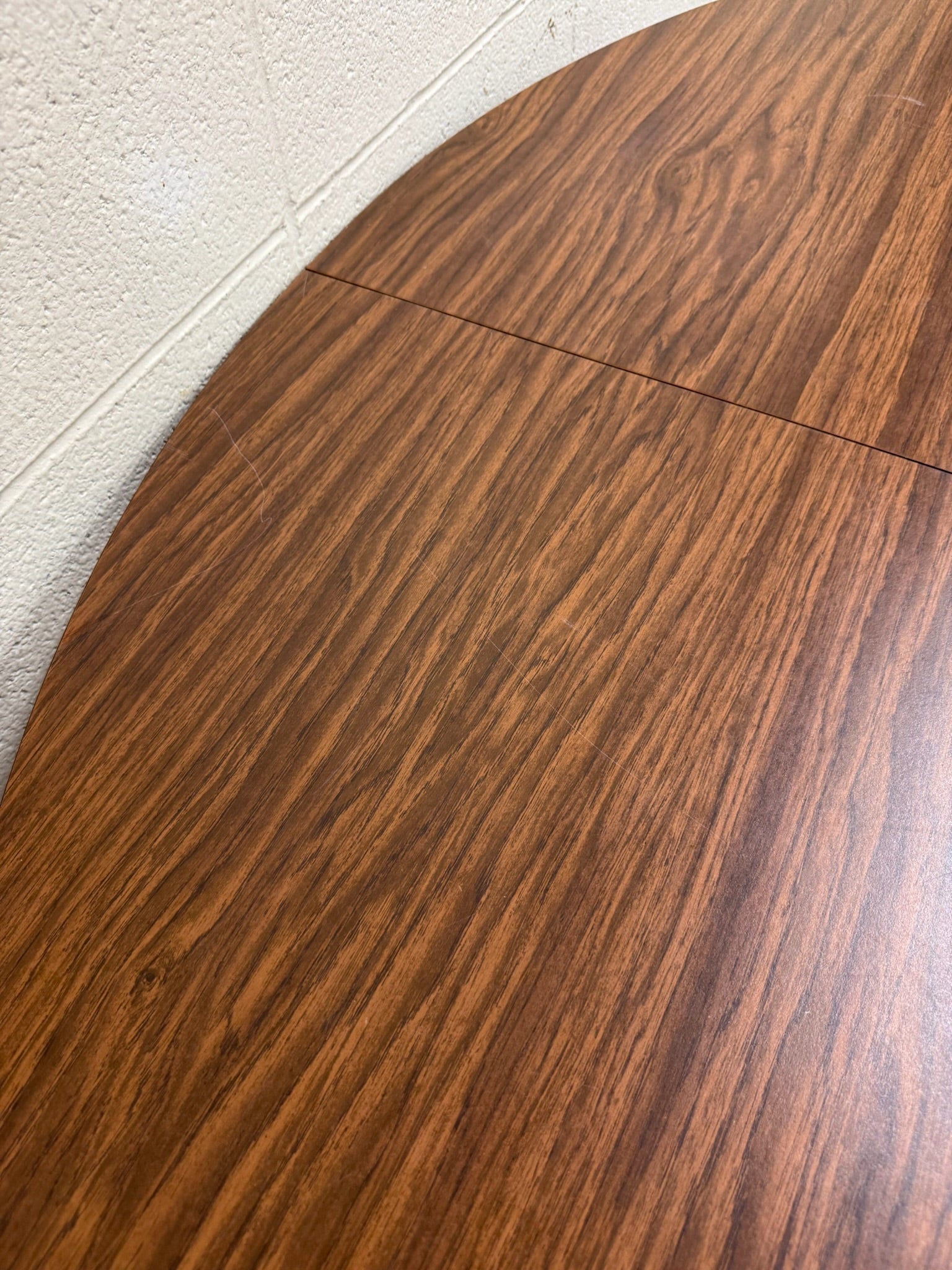Vintage Mid Century Modern Folding Laminate Top Oval Dining Table