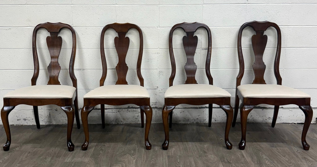 Vintage Crawford Furniture Mfg Heirloom Queen Anne Dining Side Chairs - Set of 4