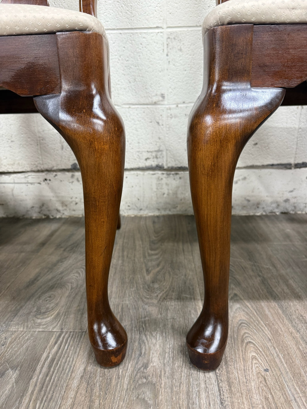 Vintage Crawford Furniture Mfg Heirloom Queen Anne Dining Side Chairs - Set of 4