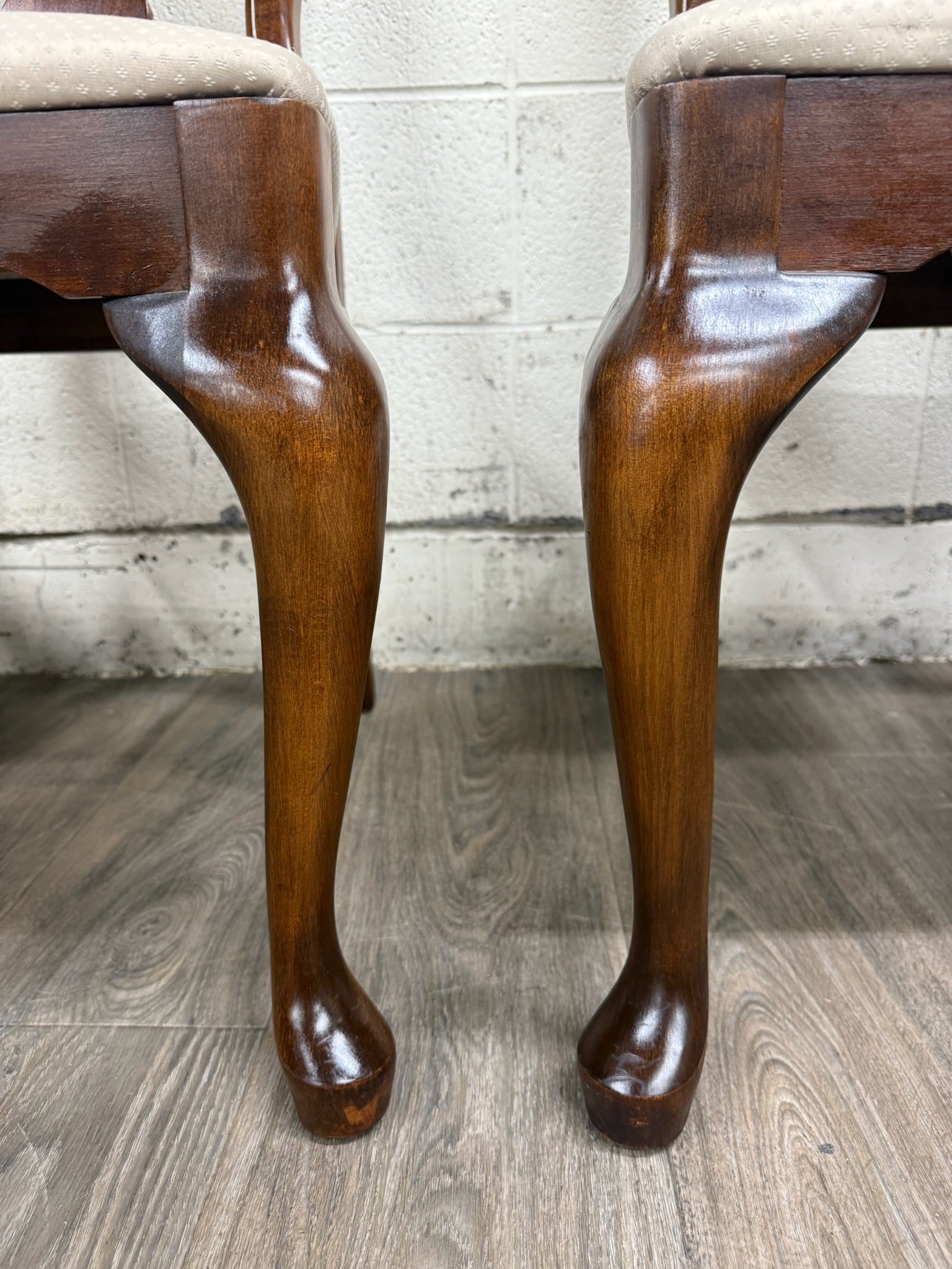 Vintage Crawford Furniture Mfg Heirloom Queen Anne Dining Side Chairs - Set of 4