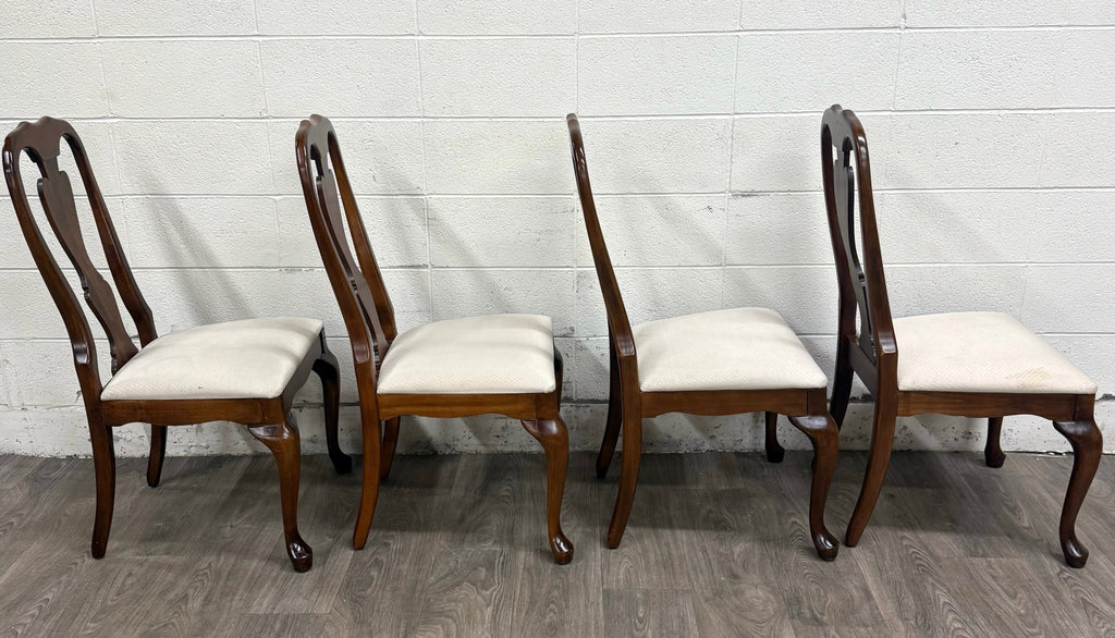 Vintage Crawford Furniture Mfg Heirloom Queen Anne Dining Side Chairs - Set of 4