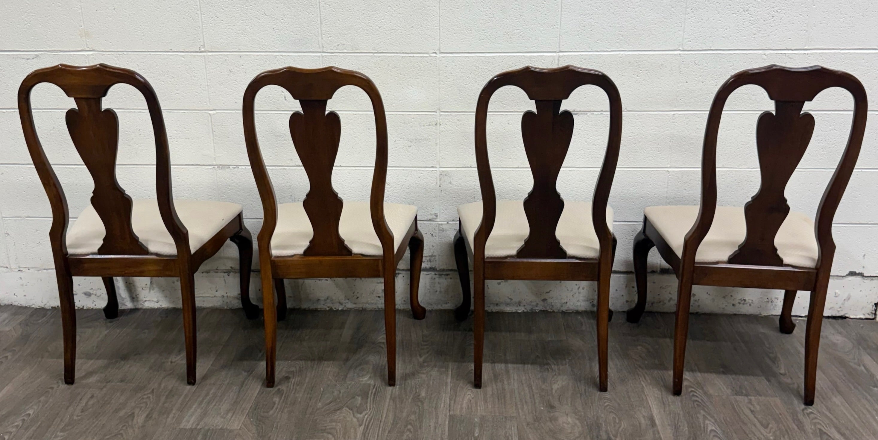 Vintage Crawford Furniture Mfg Heirloom Queen Anne Dining Side Chairs - Set of 4