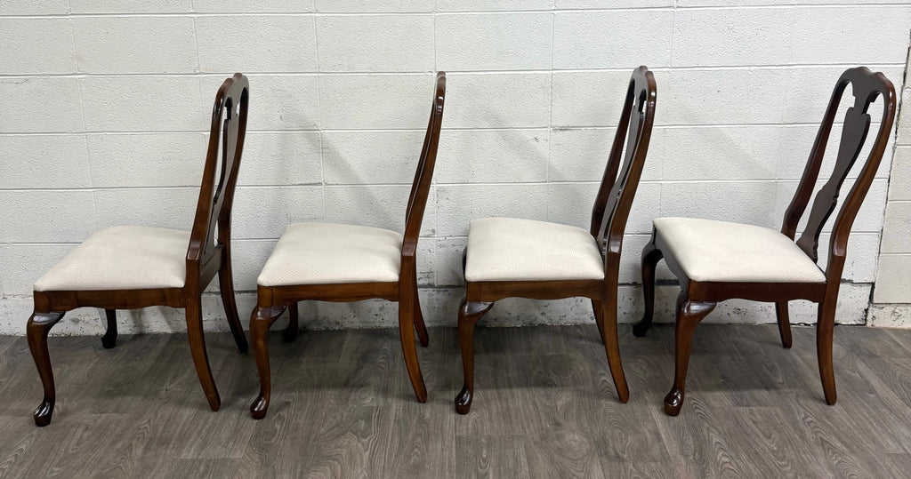 Vintage Crawford Furniture Mfg Heirloom Queen Anne Dining Side Chairs - Set of 4