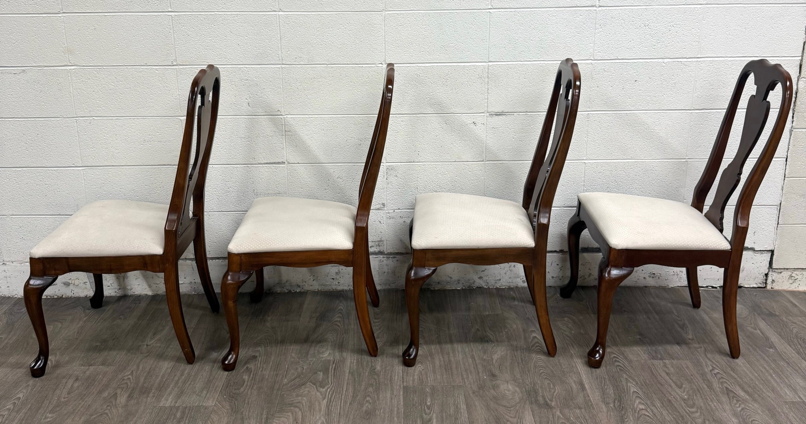 Vintage Crawford Furniture Mfg Heirloom Queen Anne Dining Side Chairs - Set of 4