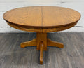 Vintage Solid Oak Round Pedestal Dining Table