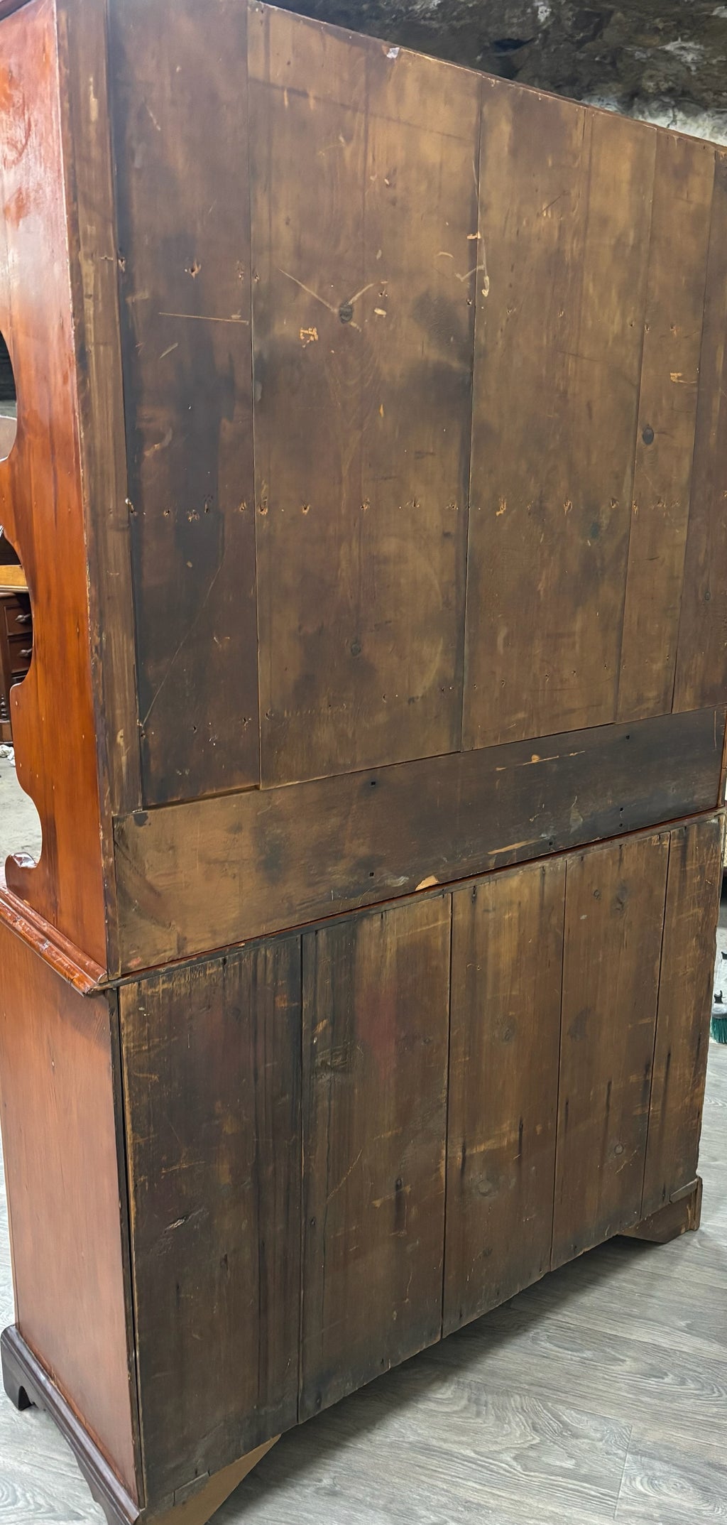 Antique American Country Stepback Hutch Welsh Cupboard