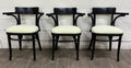 Vintage Bentwood Geometric Upholstered Arm Chairs - Set of 3