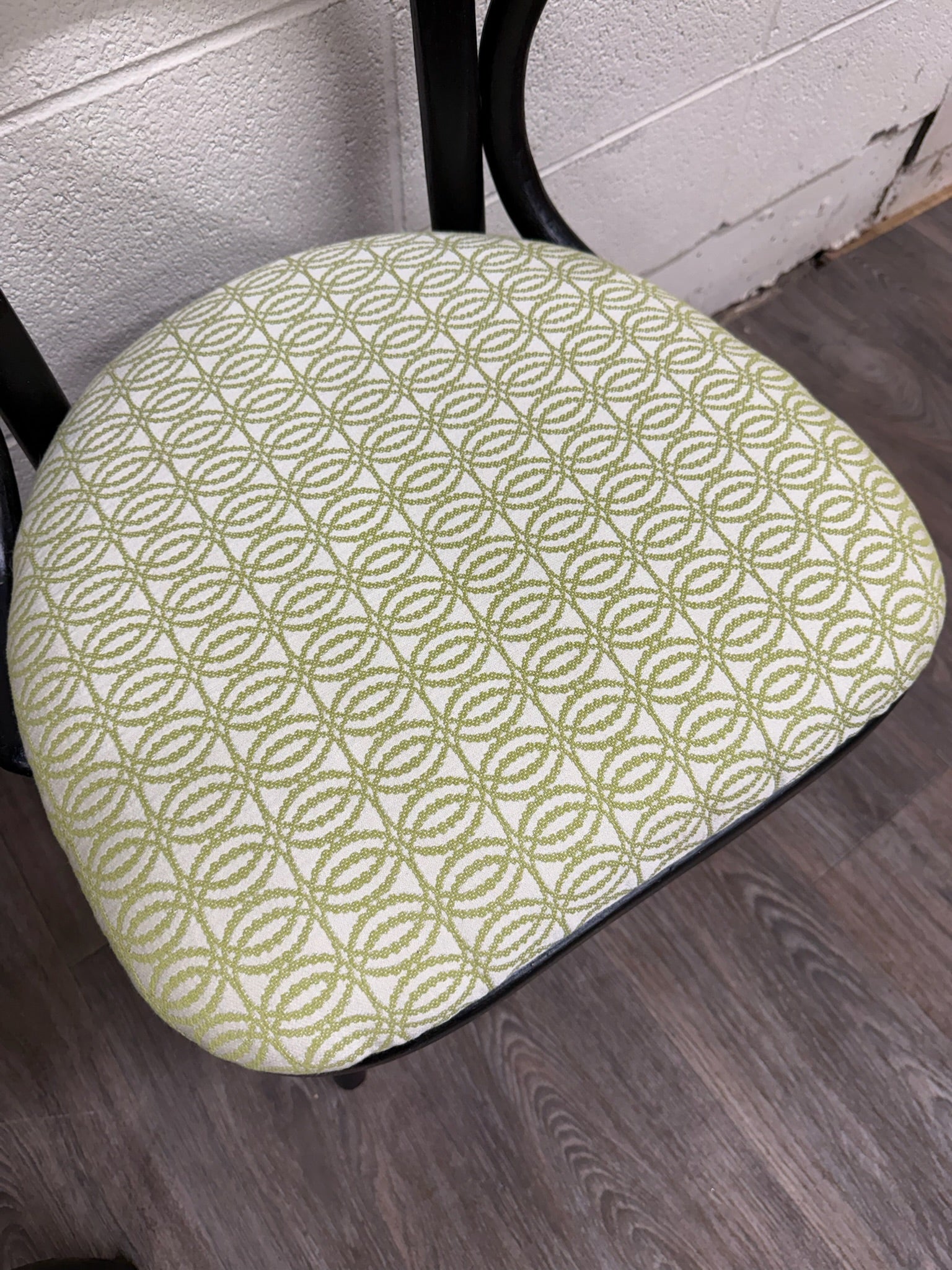 Vintage Bentwood Geometric Upholstered Arm Chairs - Set of 3