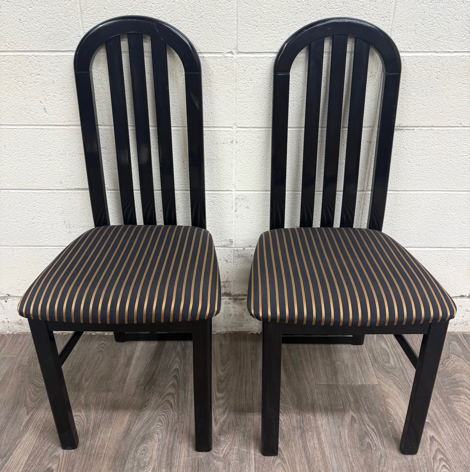 Vintage Italian ID Export SRL Postmodern Dining Side Chairs - Pair