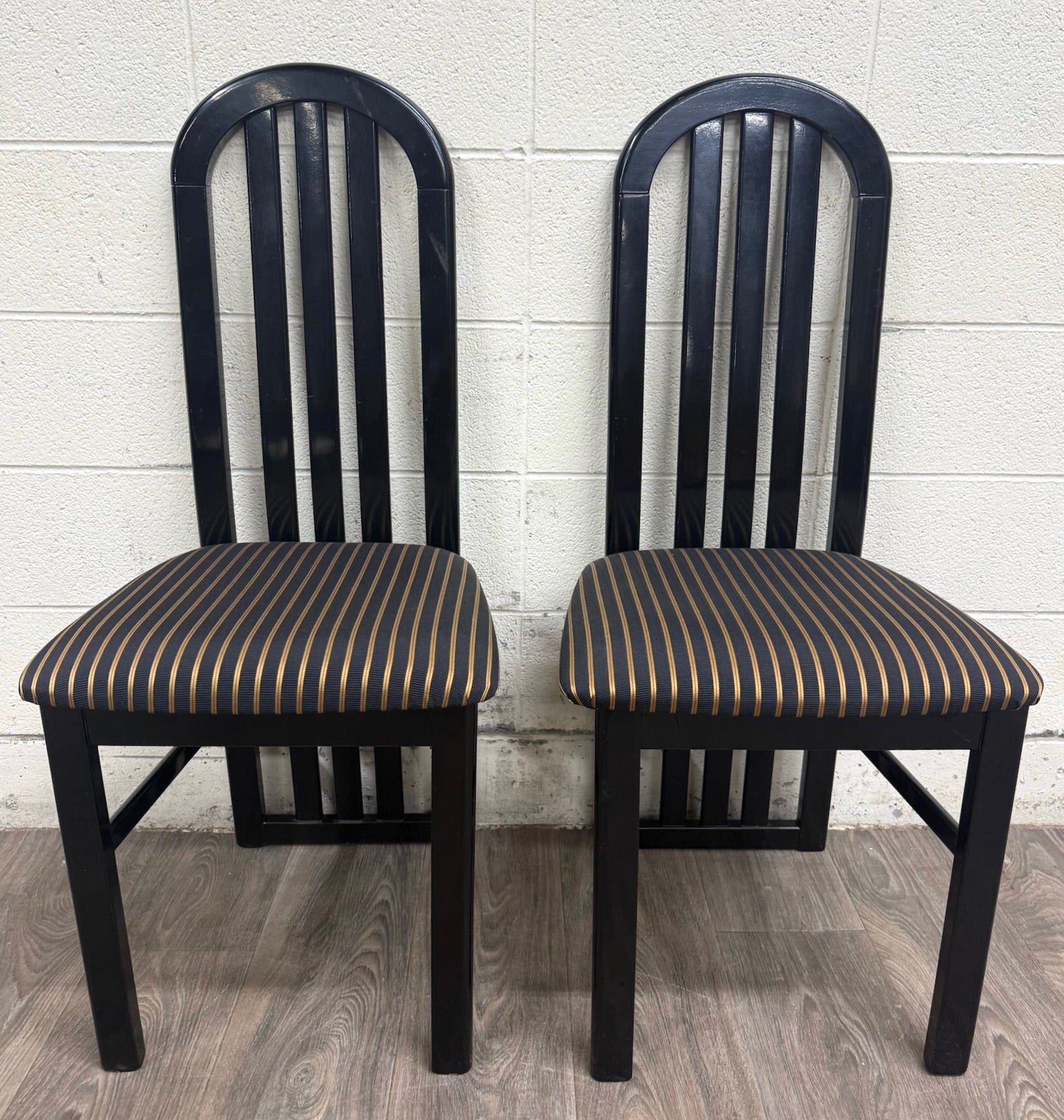Vintage Italian ID Export SRL Postmodern Dining Side Chairs - Pair