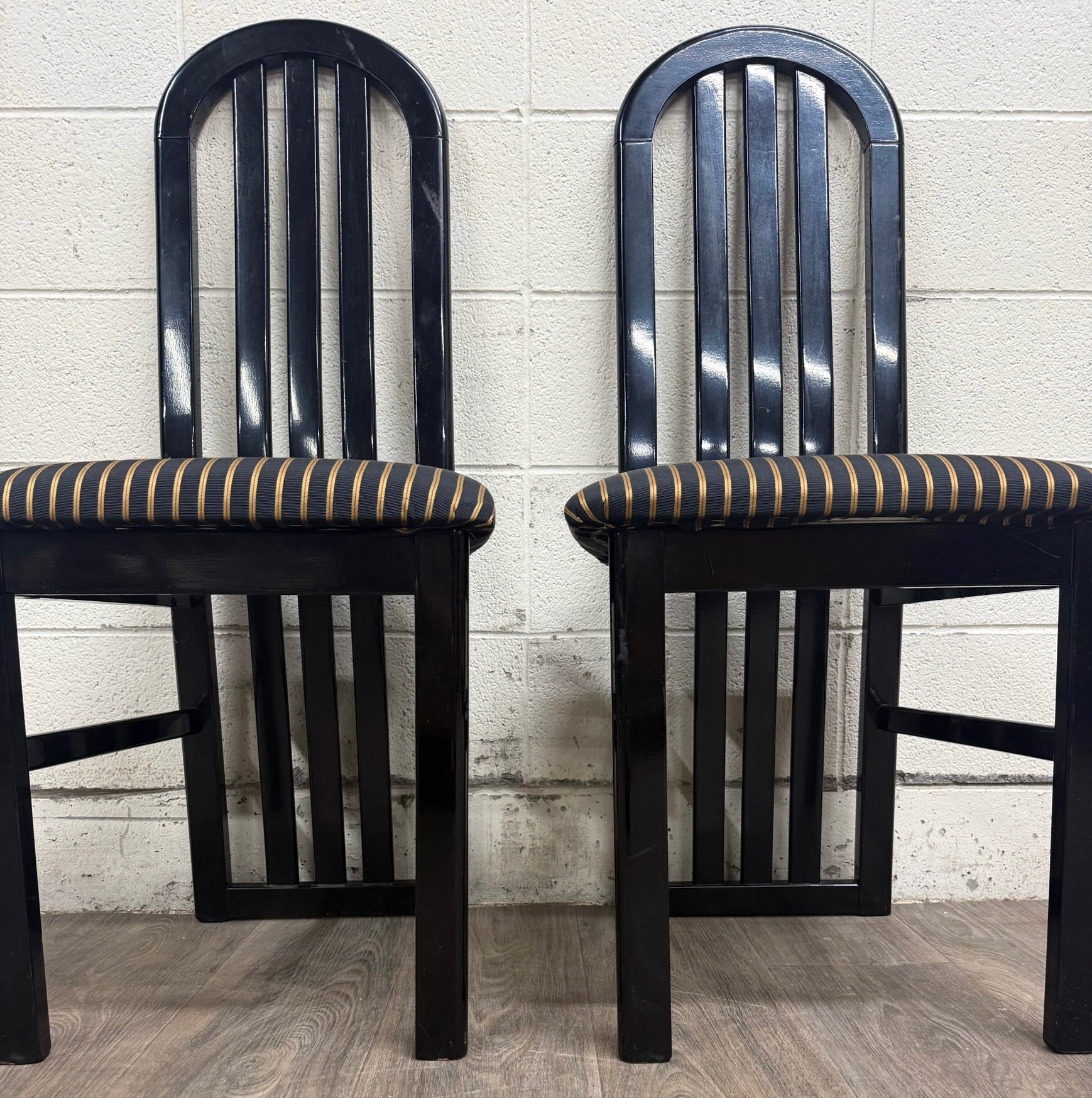 Vintage Italian ID Export SRL Postmodern Dining Side Chairs - Pair