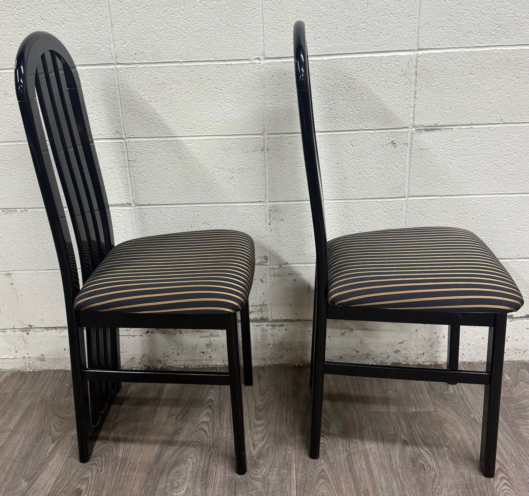 Vintage Italian ID Export SRL Postmodern Dining Side Chairs - Pair