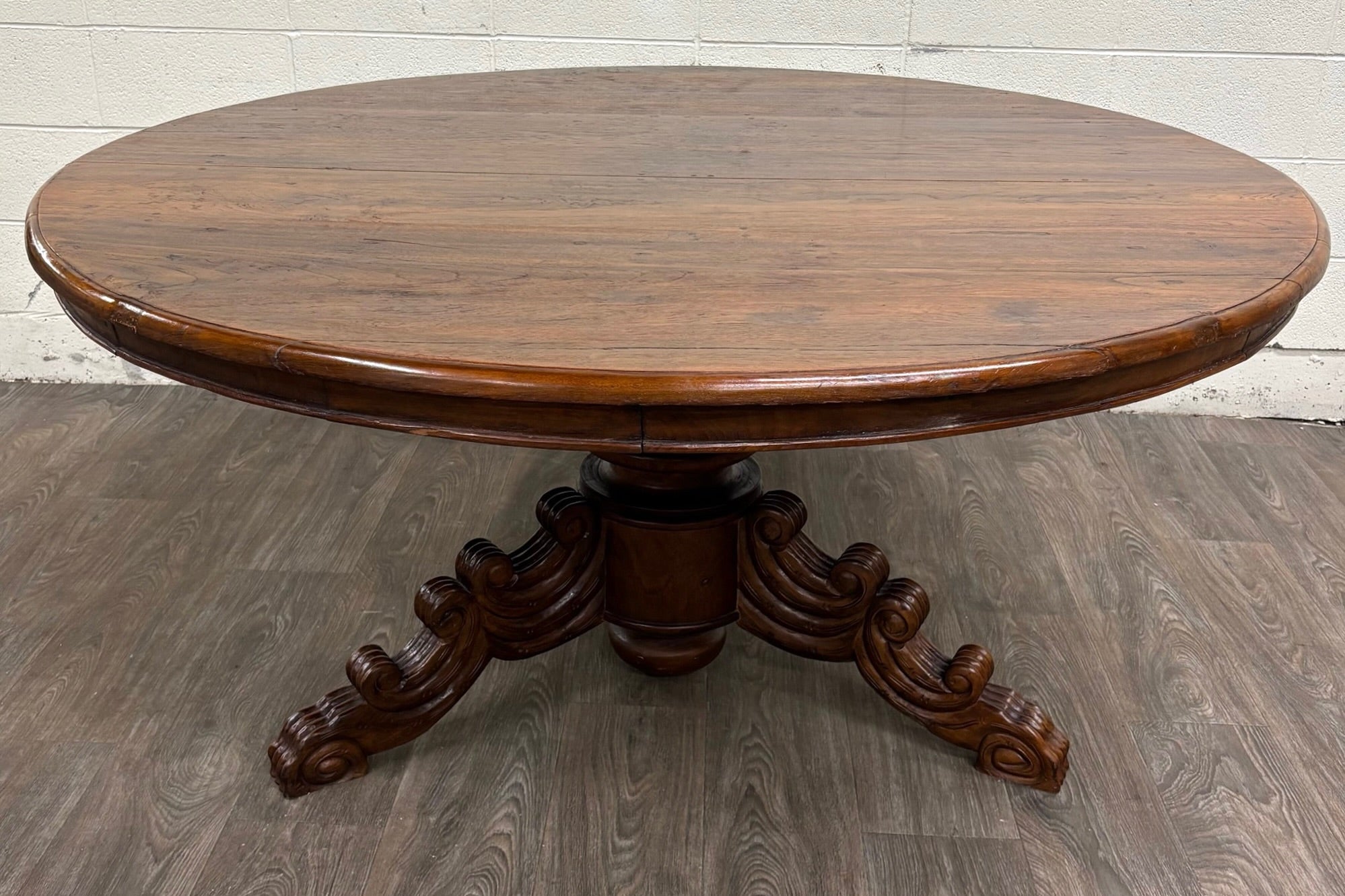 Antique French Renaissance Revival Victorian Renaissance Solid Oak Dining Table