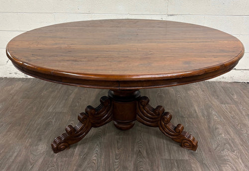 Antique French Renaissance Revival Victorian Renaissance Solid Oak Dining Table
