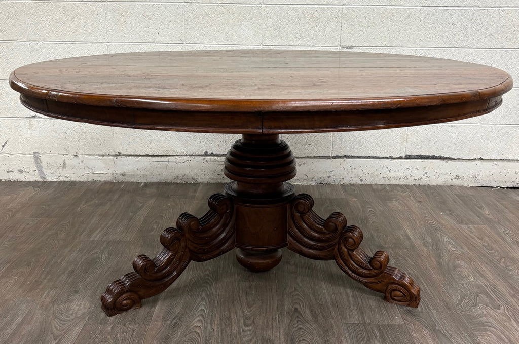 Antique French Renaissance Revival Victorian Renaissance Solid Oak Dining Table