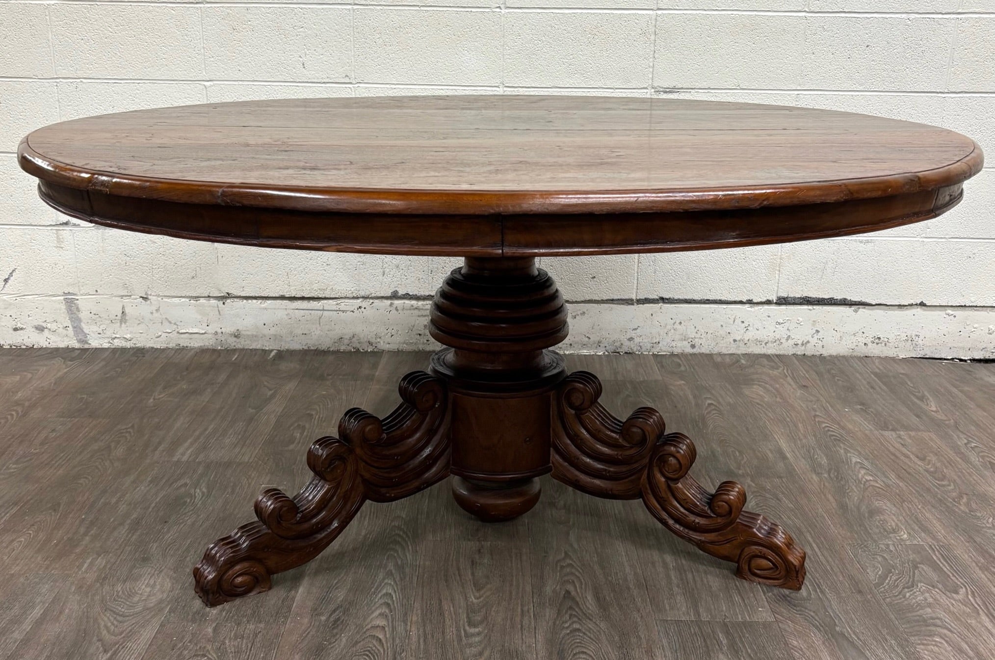 Antique French Renaissance Revival Victorian Renaissance Solid Oak Dining Table