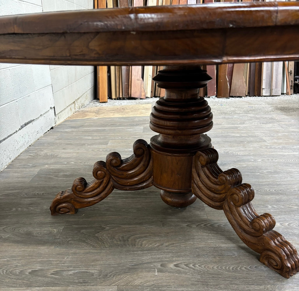 Antique French Renaissance Revival Victorian Renaissance Solid Oak Dining Table