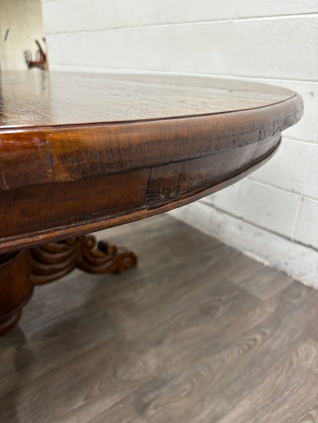 Antique French Renaissance Revival Victorian Renaissance Solid Oak Dining Table