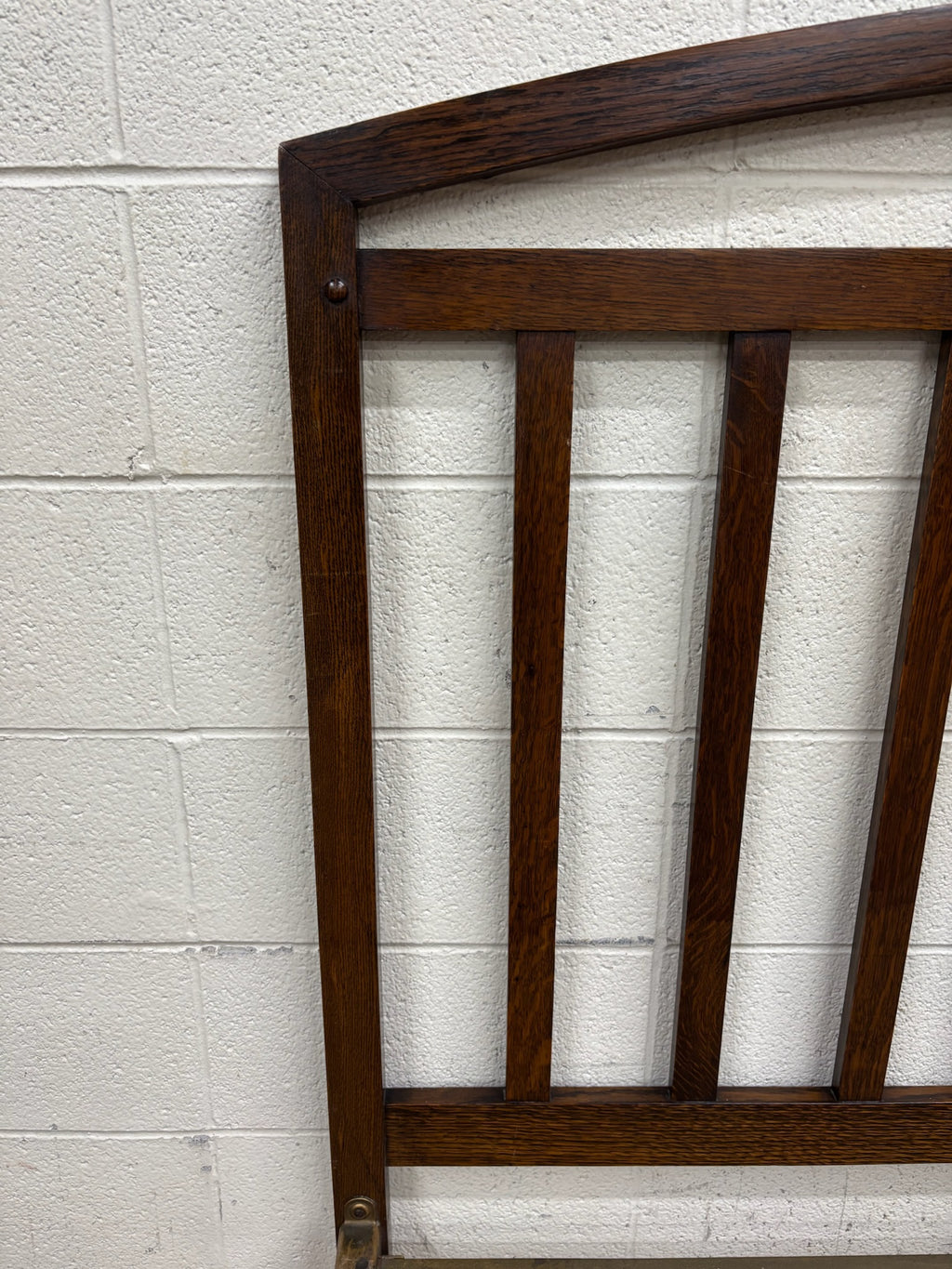 Antique Full Size Northwestern Mfg Co Arts & Crafts Mission Tiger Oak Bed