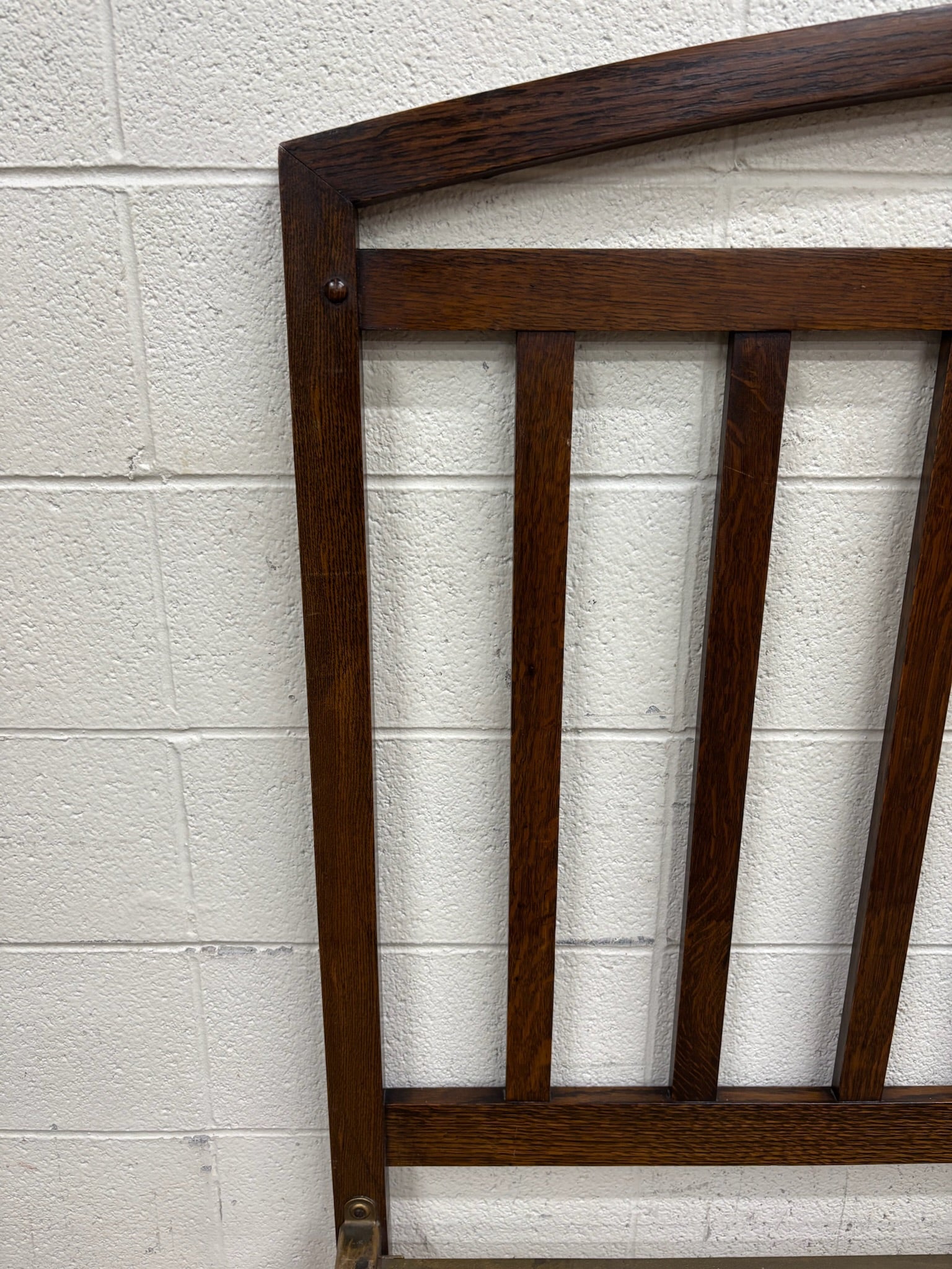 Antique Full Size Northwestern Mfg Co Arts & Crafts Mission Tiger Oak Bed