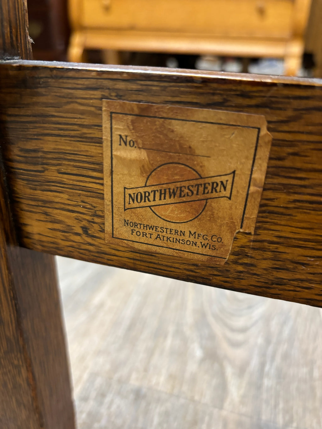 Antique Full Size Northwestern Mfg Co Arts & Crafts Mission Tiger Oak Bed