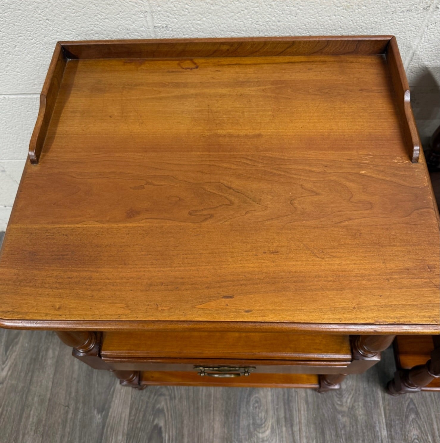 Vintage Pennsylvania House Colonial Style Hard Rock Maple Nightstands - Pair