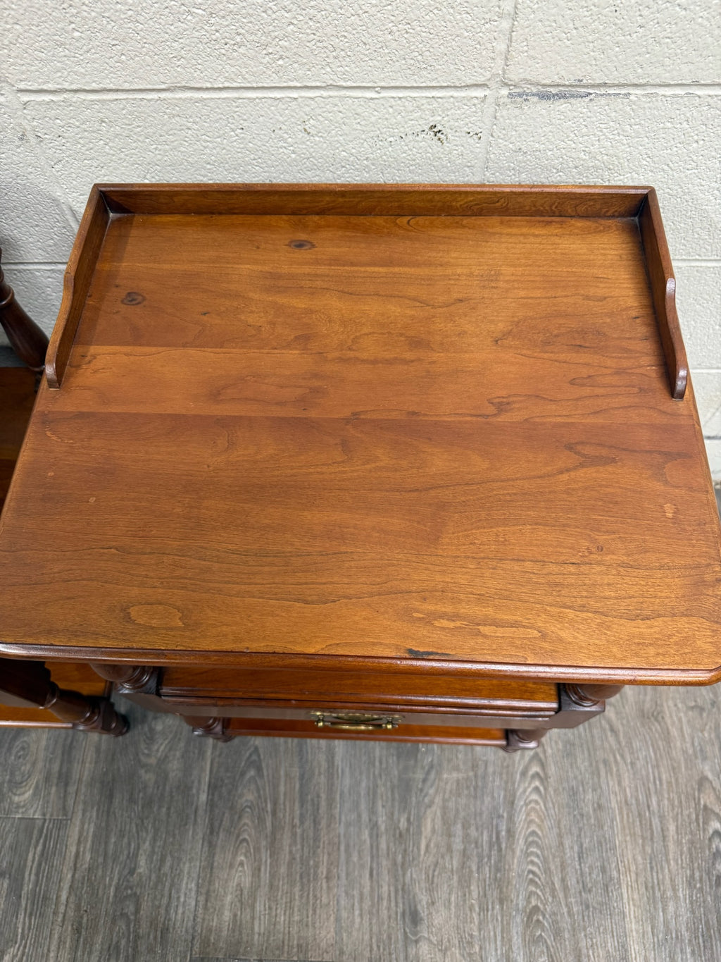 Vintage Pennsylvania House Colonial Style Hard Rock Maple Nightstands - Pair