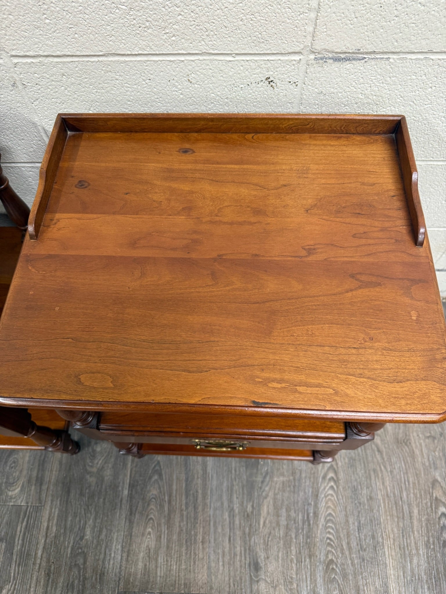 Vintage Pennsylvania House Colonial Style Hard Rock Maple Nightstands - Pair