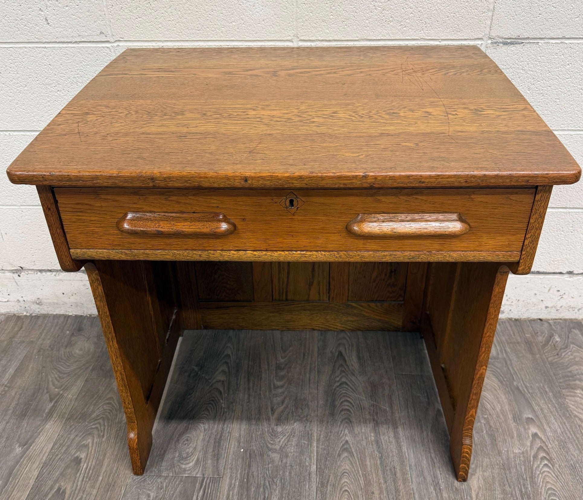 Antique American Arts & Crafts Mission Quarter Sawn White Oak Library Table Desk