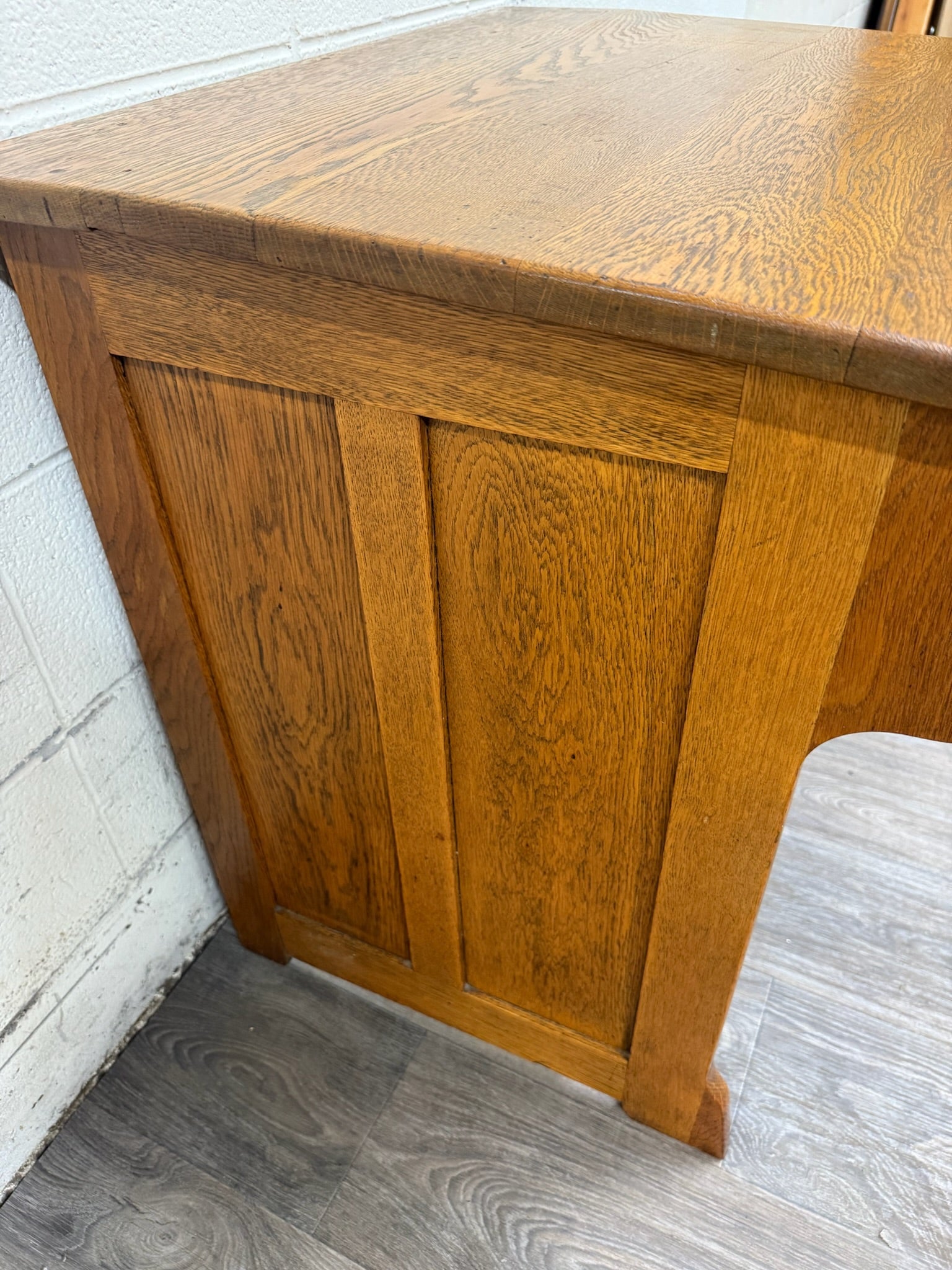 Antique American Arts & Crafts Mission Quarter Sawn White Oak Library Table Desk