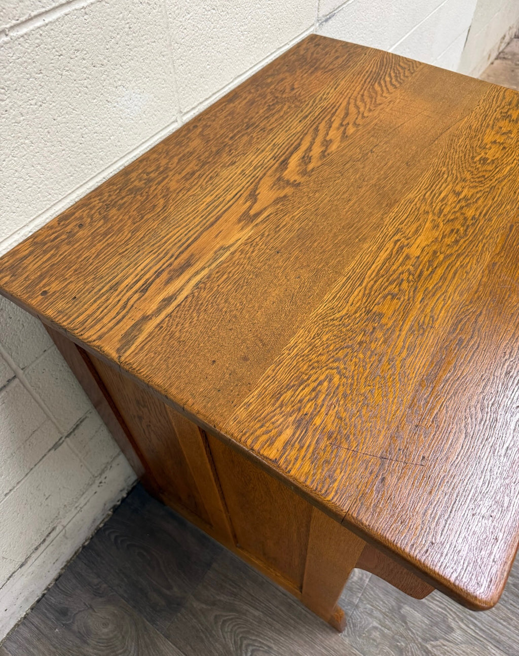 Antique American Arts & Crafts Mission Quarter Sawn White Oak Library Table Desk