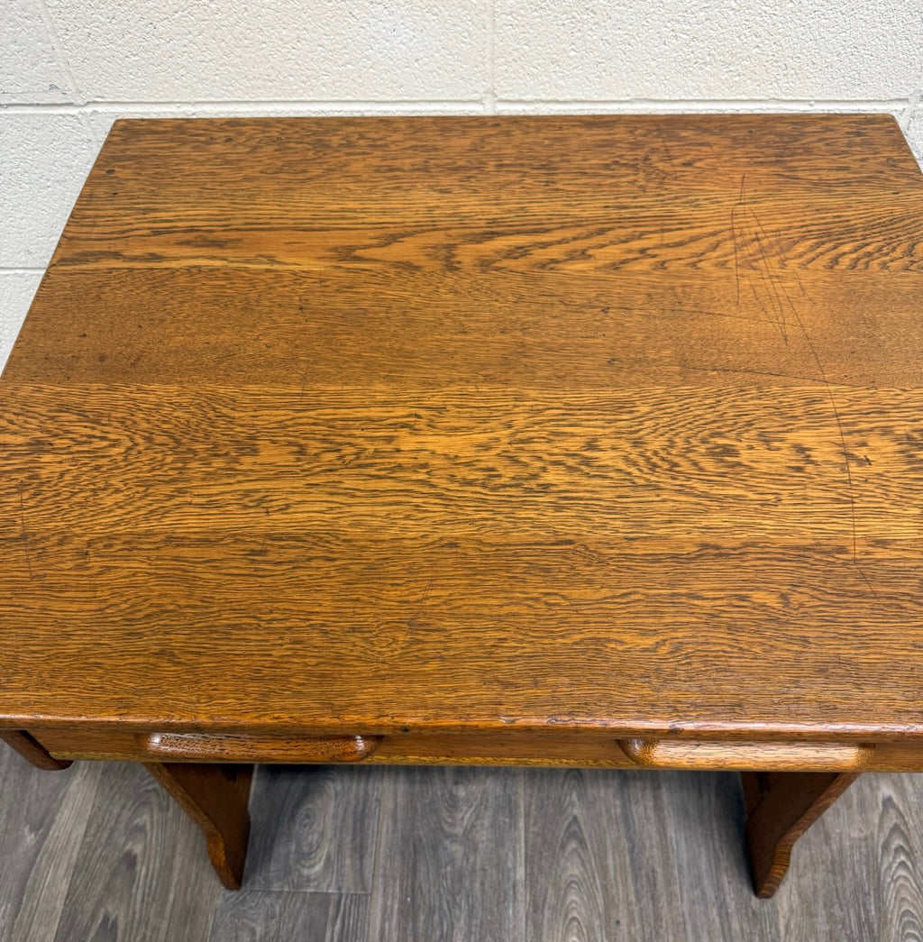 Antique American Arts & Crafts Mission Quarter Sawn White Oak Library Table Desk