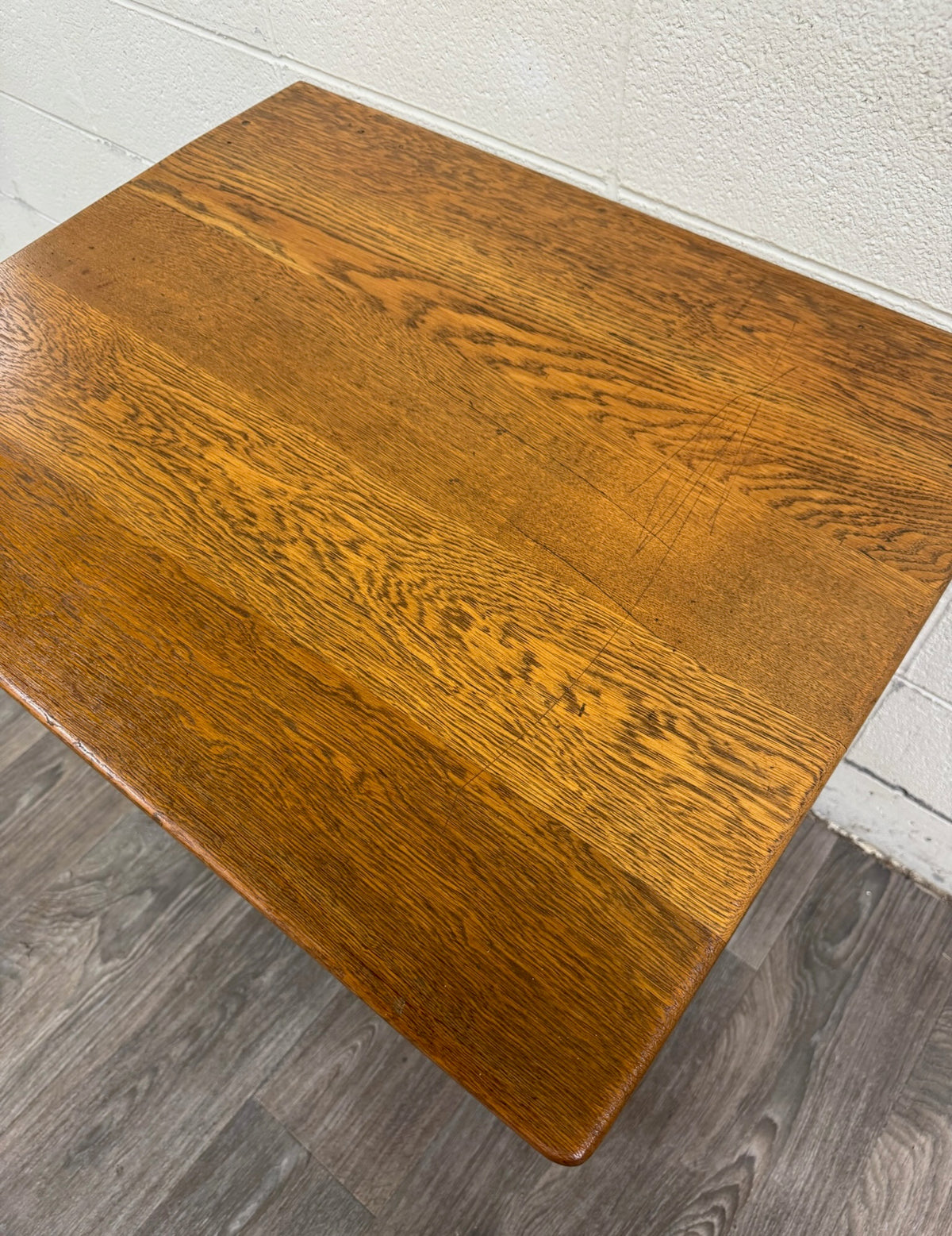Antique American Arts & Crafts Mission Quarter Sawn White Oak Library Table Desk