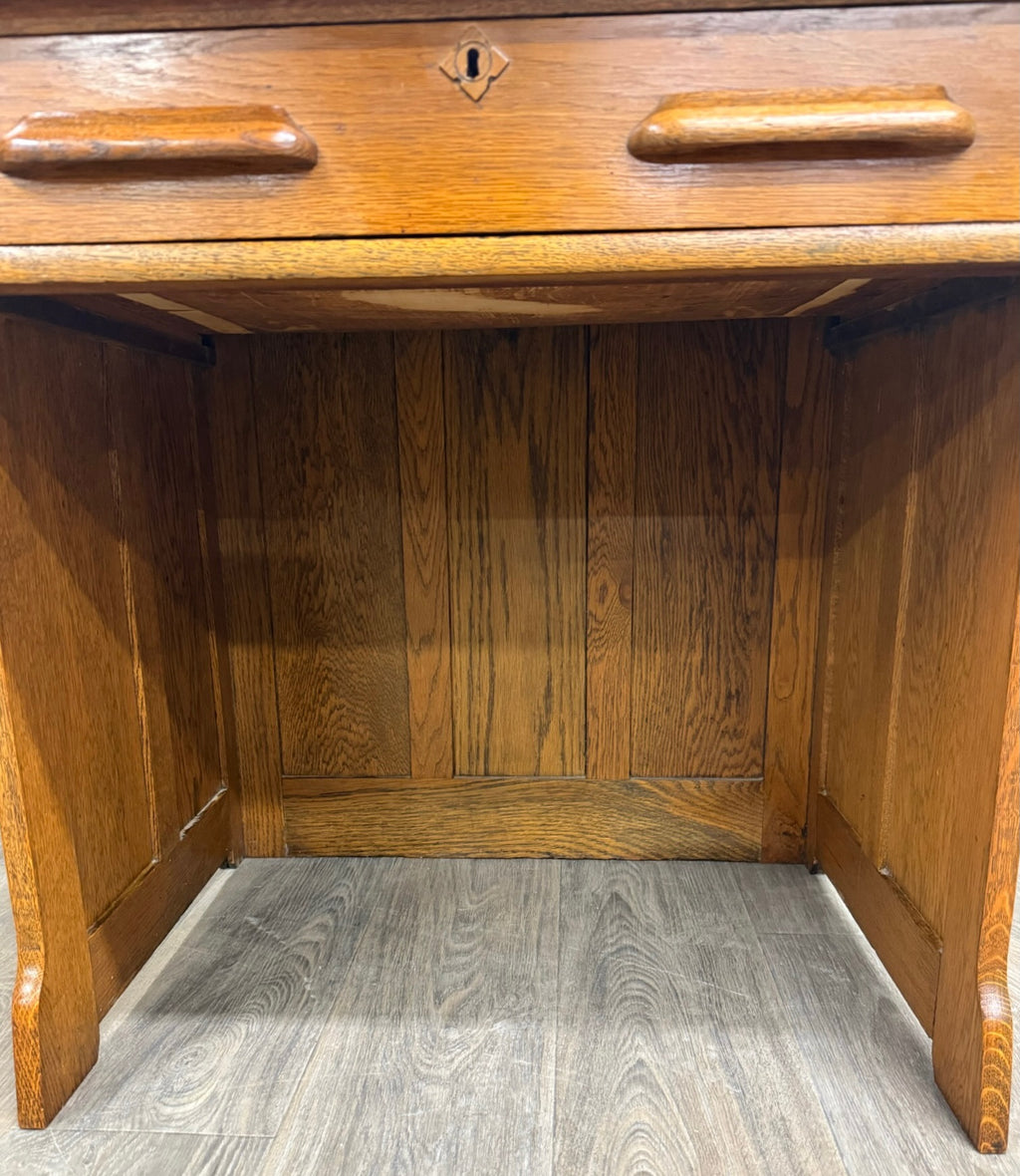Antique American Arts & Crafts Mission Quarter Sawn White Oak Library Table Desk