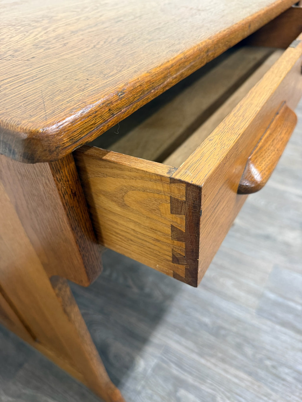 Antique American Arts & Crafts Mission Quarter Sawn White Oak Library Table Desk