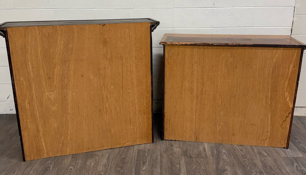 Antique American Primitive Farmhouse Solid Oak Step Back Cupboard