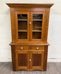 Antique American Primitive Farmhouse Solid Oak Step Back Cupboard