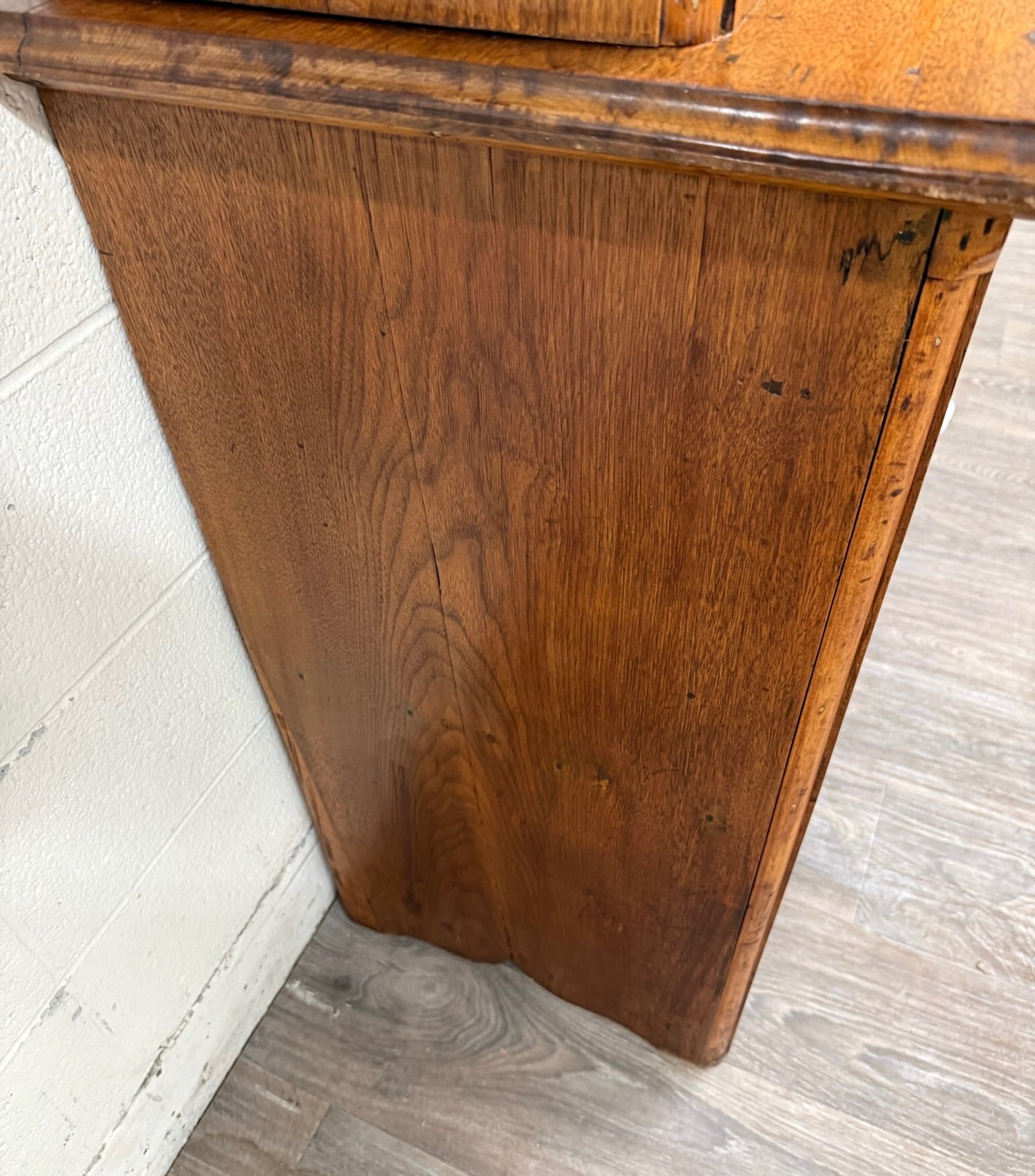 Antique American Primitive Farmhouse Solid Oak Step Back Cupboard