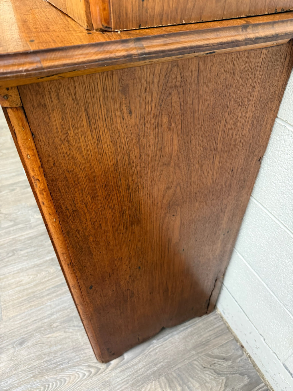 Antique American Primitive Farmhouse Solid Oak Step Back Cupboard