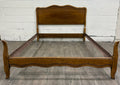 Vintage Full Size French Provincial Solid Oak Bed